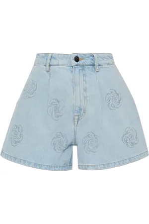 ROTATE Shorts denim con ricamo