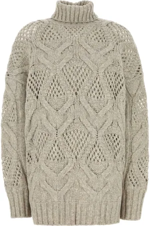 Sportmax Maglione chunky a collo alto in maglia a trecce