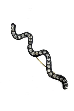 JENNIFER GIBSON JEWELLERY Spilla Art Deco Crystal Snake Pre-owned anni 