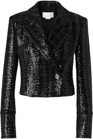 GENNY Giacca con paillettes crop in tweed