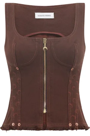 Marine Serre Jacquard corset top