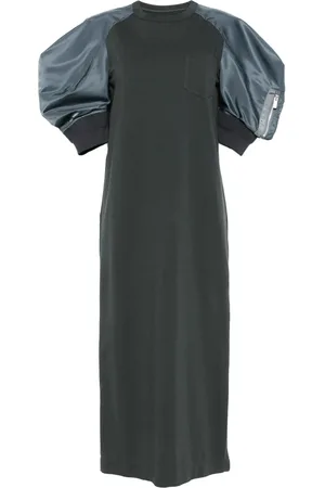 SACAI Abito midi con design a inserti