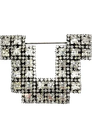 JENNIFER GIBSON JEWELLERY Spilla Butler & Wilson Statement Art Deco Crystal Pre-owned anni 