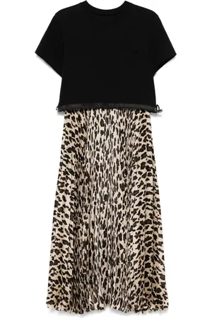 SACAI Abito midi con design a strati
