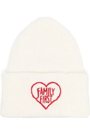 Family First Berretto a coste con ricamo