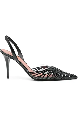 Amina Muaddi Pumps Lori con cinturino posteriore 90mm