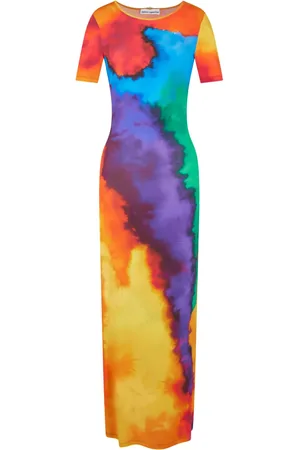 Paco rabanne Abito lungo con fantasia tie-dye