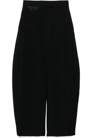 Recto Pantaloni a vita alta in lana con design curvo