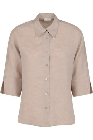 PESERICO SIGN Camicia in lino con bottoni