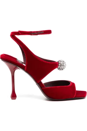 Jimmy Choo Sandali Orb in velluto 95mm