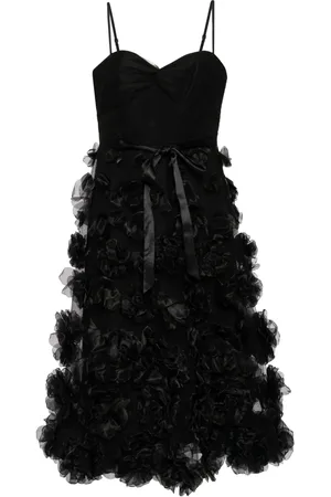 Marchesa Notte Abito midi con applicazione a fiori