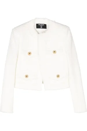 Balmain Giacca con frange in tweed