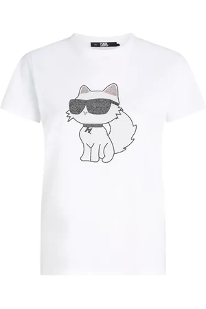 Karl Lagerfeld T-shirt Ikon 2.0 Choupette con strass