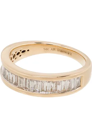 Adina Reyter Anello Large Heirloom in 14kt con diamanti taglio baguette