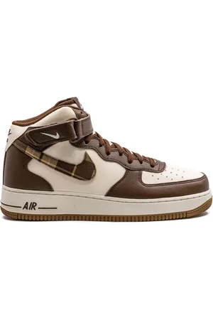 Nike Sneakers Air Force 1 Brown Plaid
