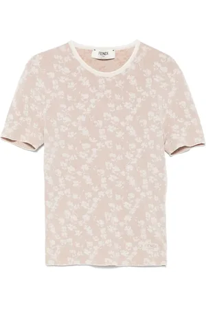 Fendi T-shirt con effetto jacquard