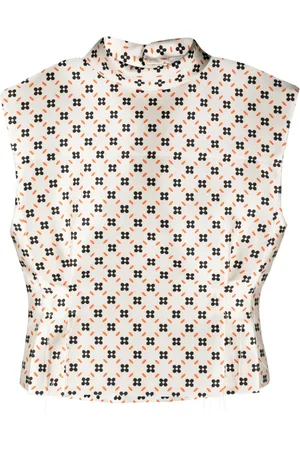 Lanvin Blusa smanicata a fiori