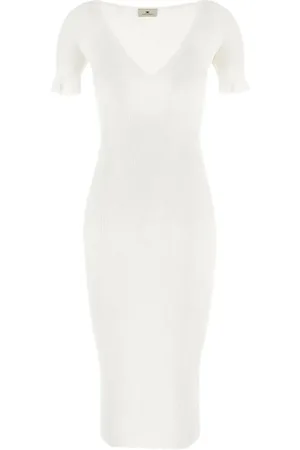 Elisabetta Franchi Abito midi in maglia a coste