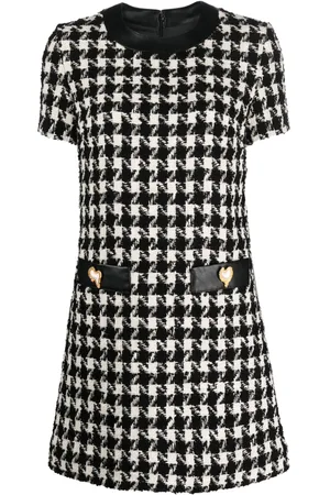 Moschino Abito corto con motivo pied-de-poule