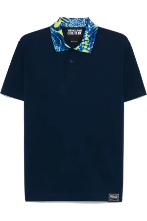 VERSACE Polo in cotone con ricamo logo