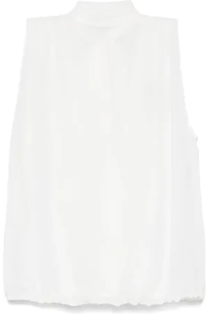 BLUMARINE Top in georgette con dettaglio foulard