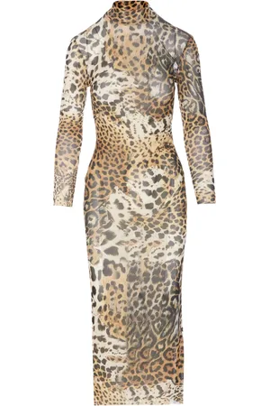 Roberto Cavalli Abito midi con stampa leopardata