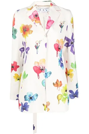 OFF-WHITE Blazer monopetto a fiori