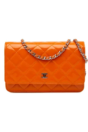 CHANEL 2014 Classic Patent Wallet On Chain crossbody bag