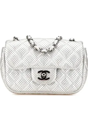 CHANEL Borsa a tracolla Punch mini in pelle di agnello traforata con battente 2014