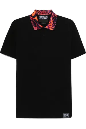 VERSACE Polo in cotone con ricamo logo