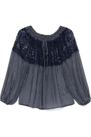 Ermanno Firenze Blusa con dettagli in pizzo