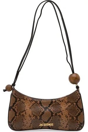 Jacquemus Borsa a spalla Le Bisou Perle goffrata effetto pitone 2023-2024