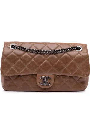 CHANEL Borsa a tracolla Duo Color Flap in pelle di vitello lucida 2014