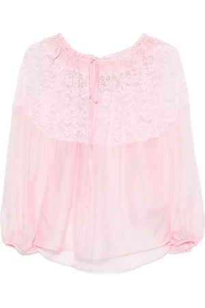 Ermanno Firenze Blusa con dettagli in pizzo