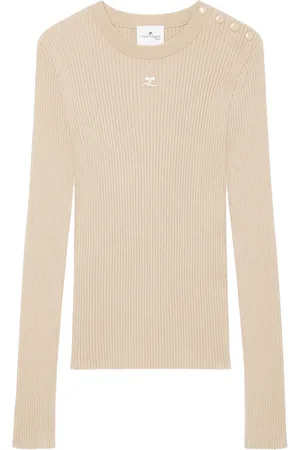 Courrèges Maglione a coste con ricamo