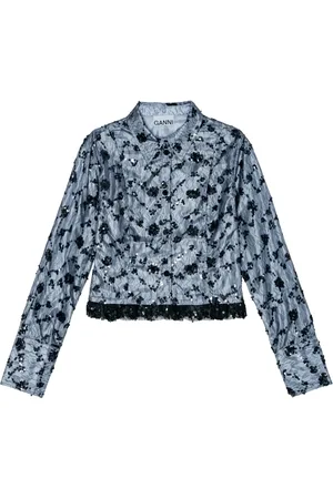 Ganni Camicia crop con paillettes