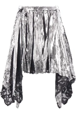 Paco rabanne Minigonna plissé con pizzo