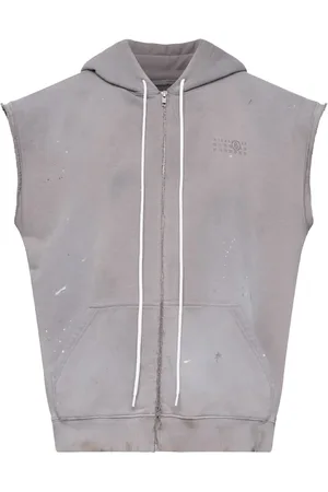 Maison Margiela Felpa con grafica numerica e cappuccio