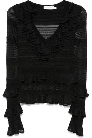 ZIMMERMANN Top con scollo a V e finiture arricciate