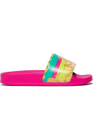 VERSACE Sandali slides con stampa barocca