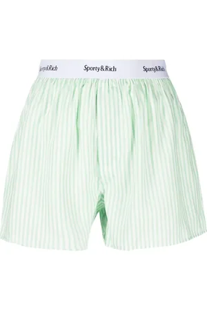 Sporty & Rich Boxer a righe con banda logata