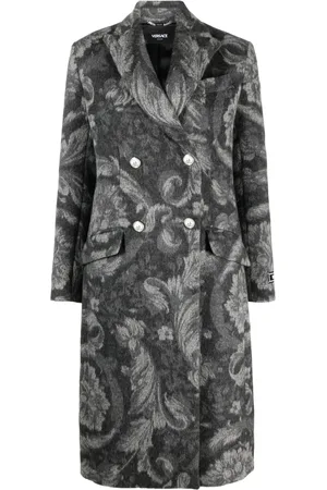 VERSACE Cappotto Barocco Stencil doppiopetto