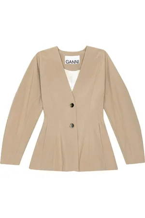 Ganni Blazer avvitato senza revers
