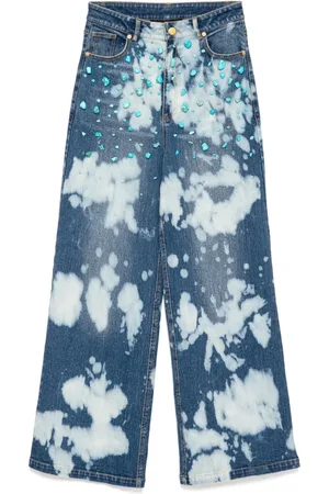 Cynthia Rowley Jeans Turquoise con effetto schiarito