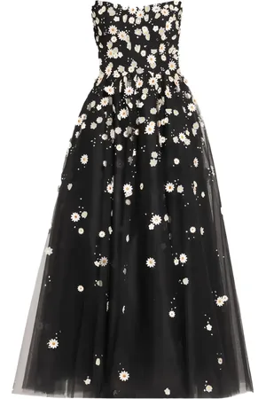 MONIQUE LHUILLIER Abito in tulle con ricamo