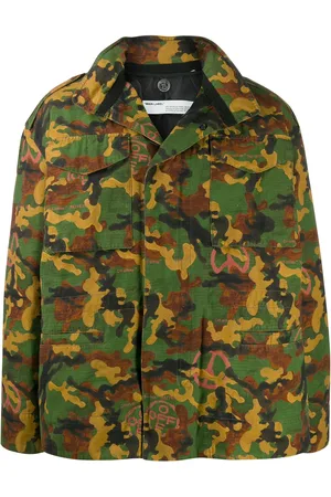 OFF-WHITE Piumino con stampa camouflage