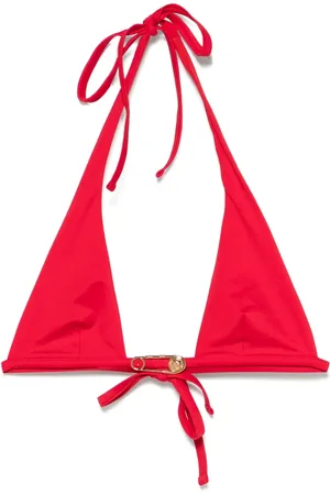 VERSACE Top bikini con spilla da balia