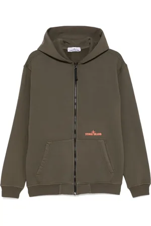 Stone Island Felpa in cotone con cappuccio