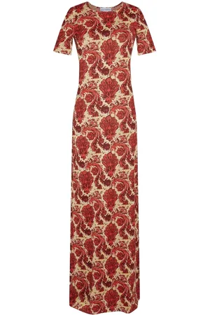 Paco rabanne Abito lungo con stampa paisley