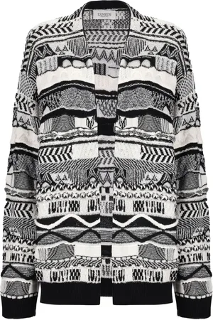 LANEUS Cardigan con motivo jacquard